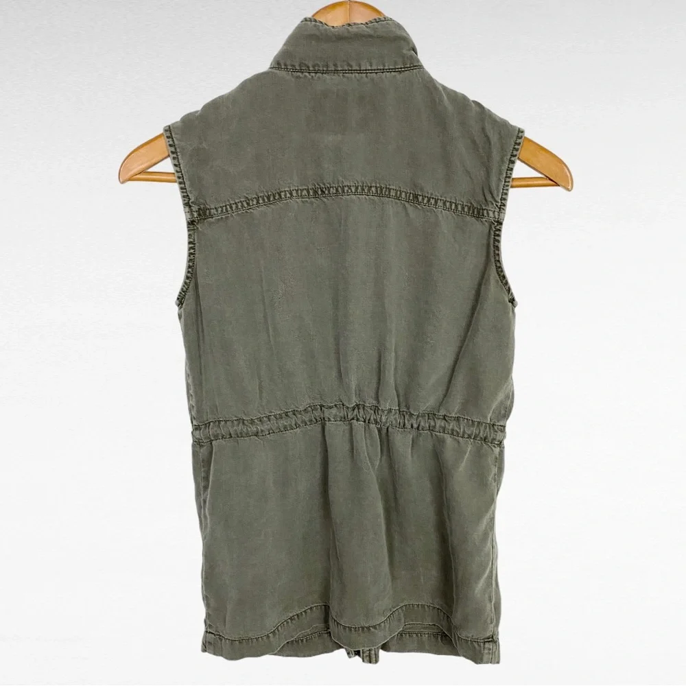 Celebrity Pink | Girls | Olive Green Sleeveless Drawstring Utility Safari Vest